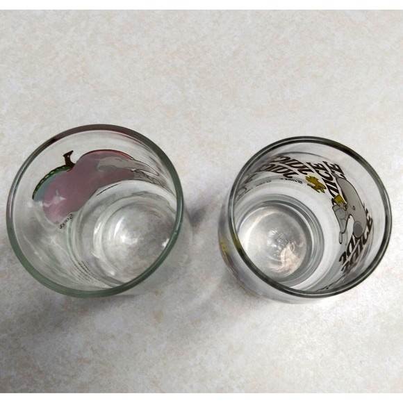 Snoopy Peanuts Juice Glasses Woodstock Apple Schulz (Lot of 2) VTG 1968 - Picture 4 of 10